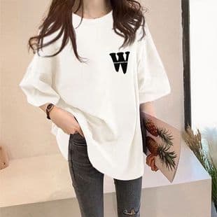 2026 New Plus Size 300lb T-Shirt Women Short Sleeve Mid-Length Loose Summer Top Extra Large