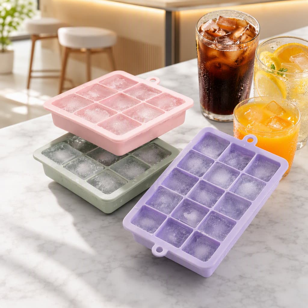 Home Food-Grade Silicone Cocktail Ice Cube Tray with Lid, Quick-Freeze Ice Ball Mold for DIY Ice Balls, Popsicles, and Pudding