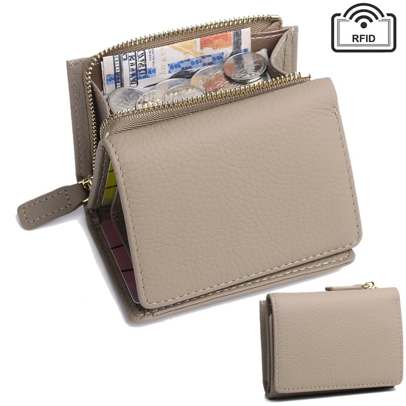 Women's Cropped Japanese Style Wallet Zipper Leather Small Card Holder Coin Purse New Fashion Ladies Money Bag