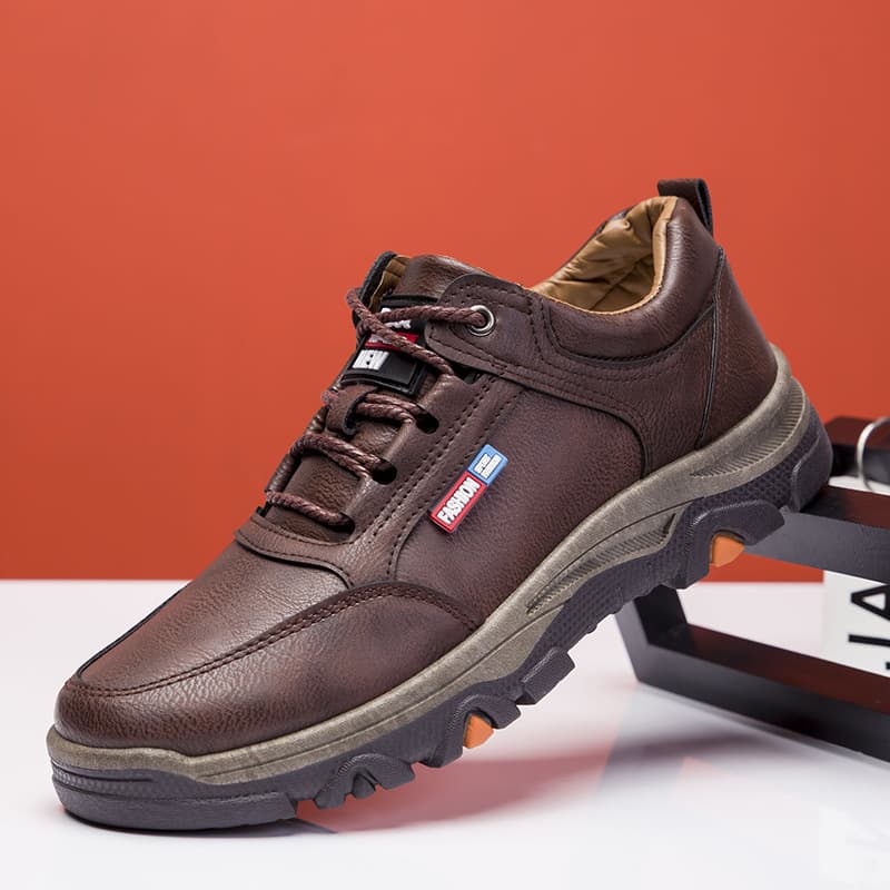 2024 New Men's Casual Business Leather Shoes Outdoor Sports Hiking Fashion Middle-Aged Dad Student Spring Men's Shoes