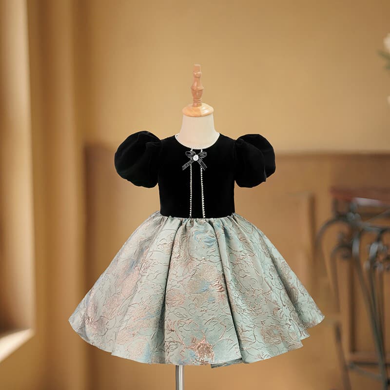 Summer girls evening dress light luxury niche high-end French Hepburn style piano playing tutu skirt children's princess dress