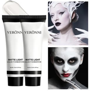 VERONNI Hydrating Mixing Foundation White, for Cosplay, Stage Makeup, Makeup Artists, Deep Base Mixing