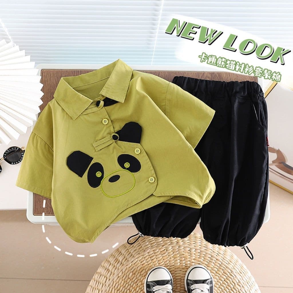 Boys Short Sleeve Set Fashionable New Style Baby Shirt Two-Piece Children Baby Summer Thin Clothes Trendy