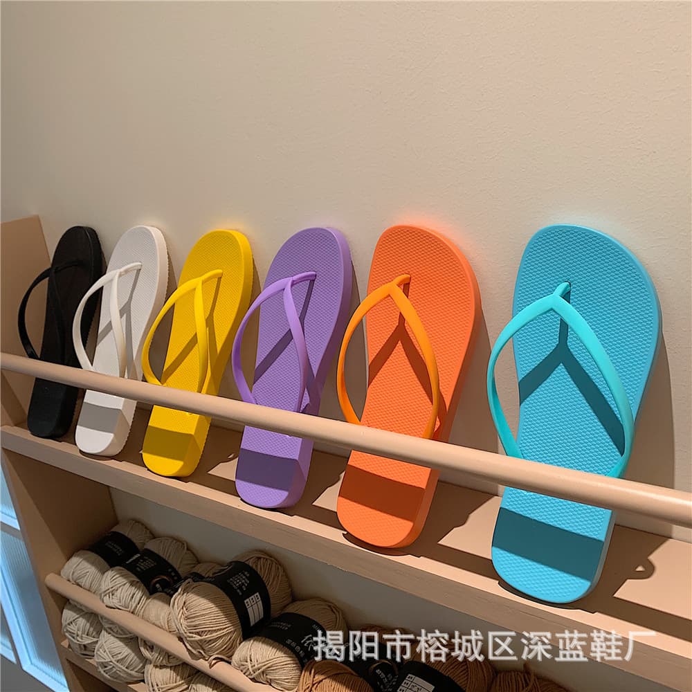 Trendy Flip Flops for Women Ins Summer Fashion Open Toe Beach Sandals Non-Slip Couple Slide Slippers