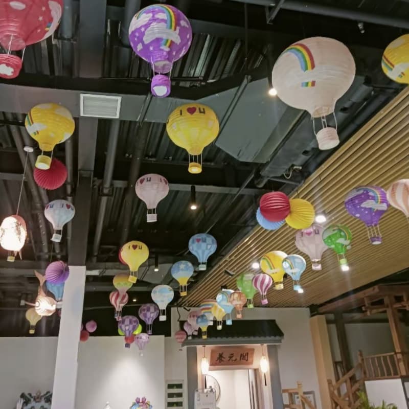 Paper lantern decoration pendant for the beginning of school season kindergarten classroom layout Christmas decorations hot air balloon Mid-Autumn Festival lantern