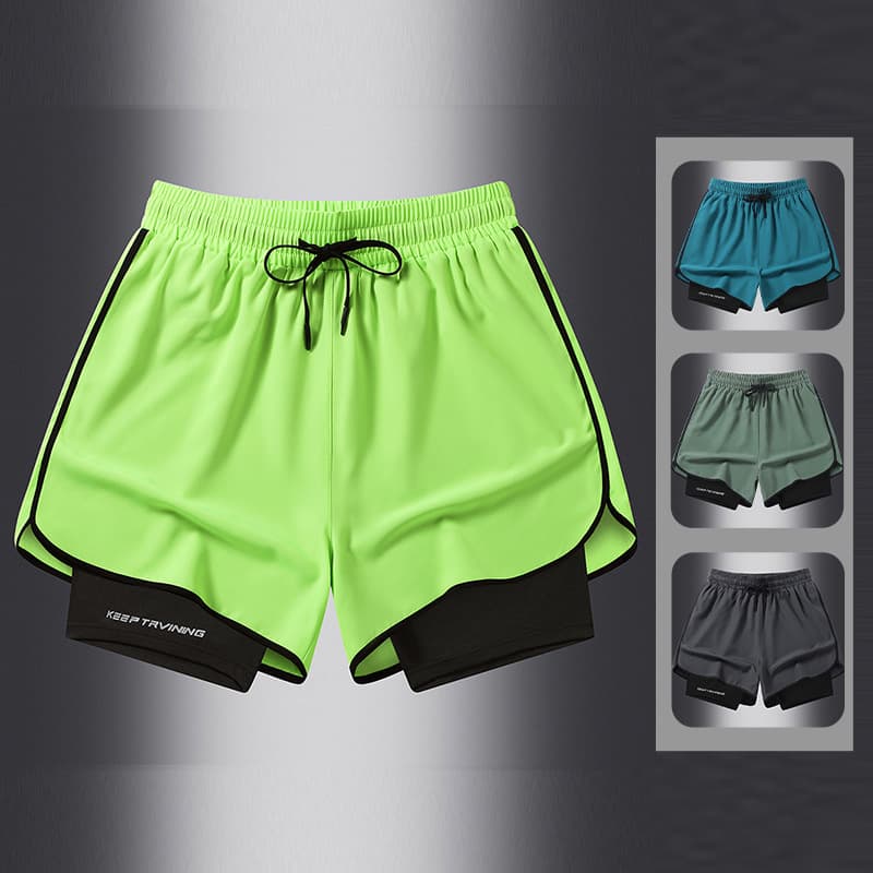 Men's and Women's Sports Shorts, Quick-Dry 2-in-1 Running Training Casual Fitness Swim Trunks