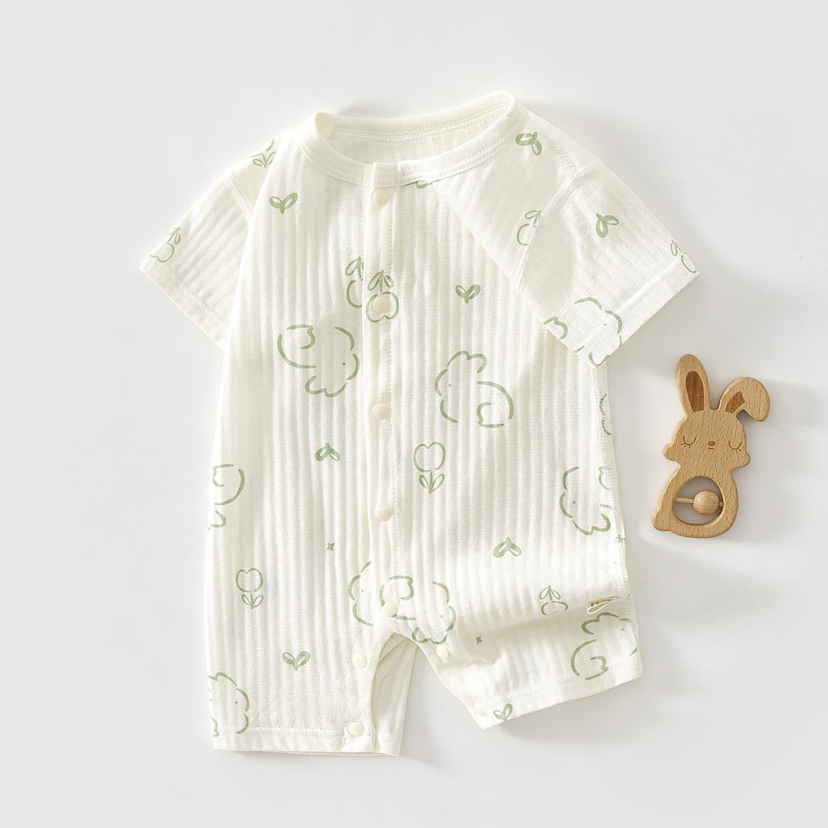 Baby summer class A pure cotton jumpsuit baby breathable thin harem rompers short-sleeved home clothes air-conditioned rompers