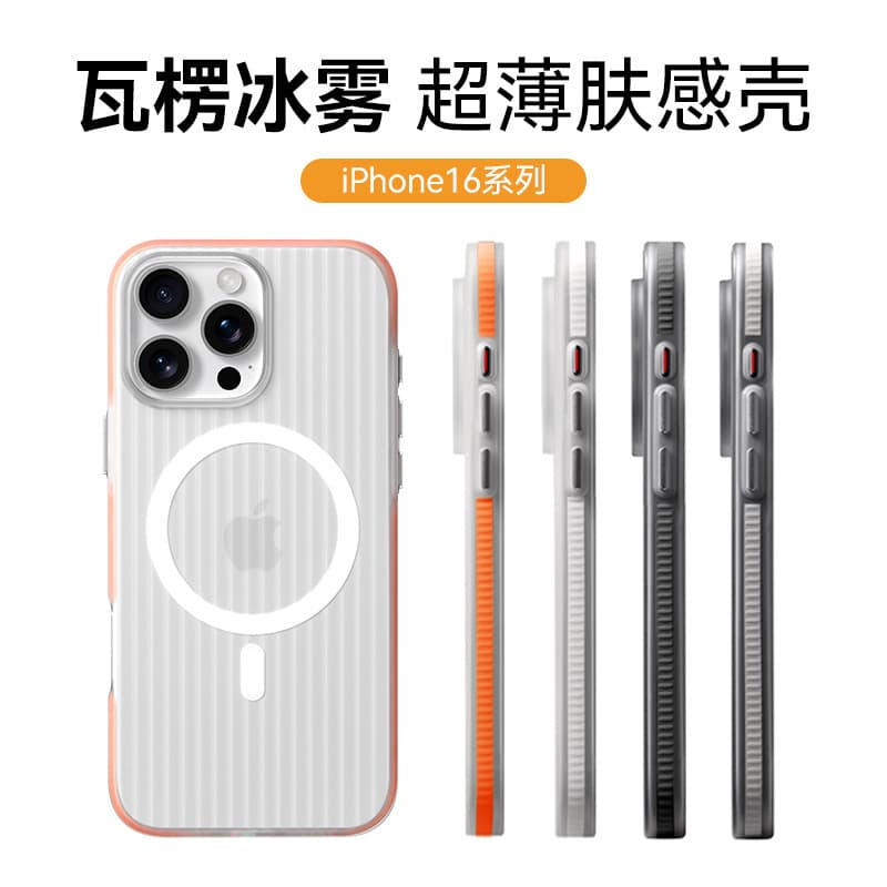 Suitable for iPhone 17 Pro Max Magnetic Phone Case with Corrugated Skin-Like Texture, Matte Anti-Slip Edges, and Anti-Drop Hard Cover for Apple 16