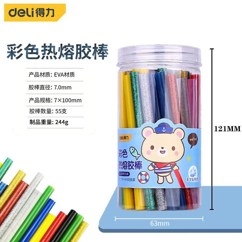 Deli Colored Glue Sticks High-Adhesion Hot Melt Glue Gun Sticks 7mm ROHS Certified