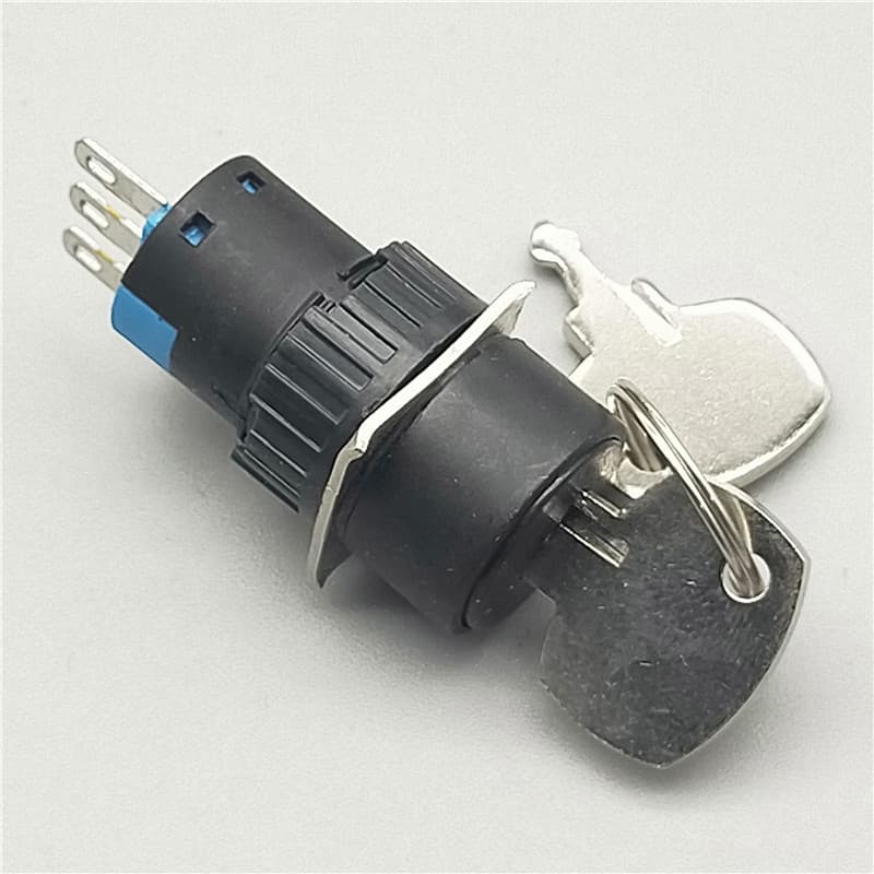 Round 16mm self-locking key-operated rotary selector switch LA16-11X/2 22x3 two-position/three-position