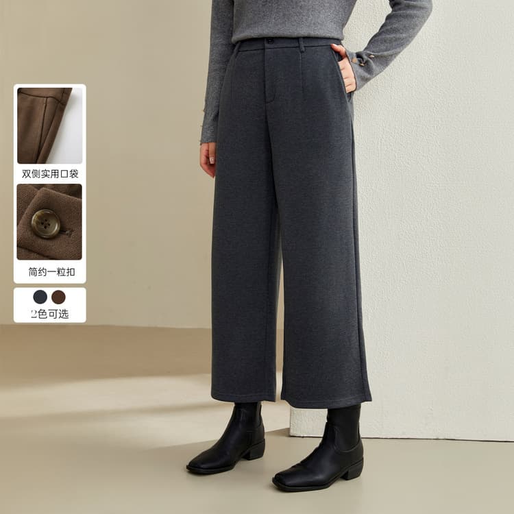 Slim & Comfortable Brown Pants for Plus Size Women - Versatile Commuting Styles, Straight Leg, Hip-Covering, Slimming, and Comfortable for Curvy Women - 2024 Winter New Arrival