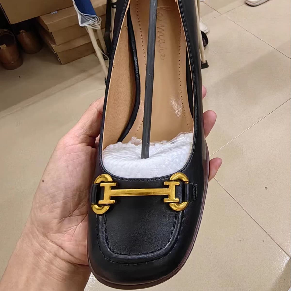 Metal buckle British retro chunky high heel single shoes, only accepting orders, powerful British style formal wear