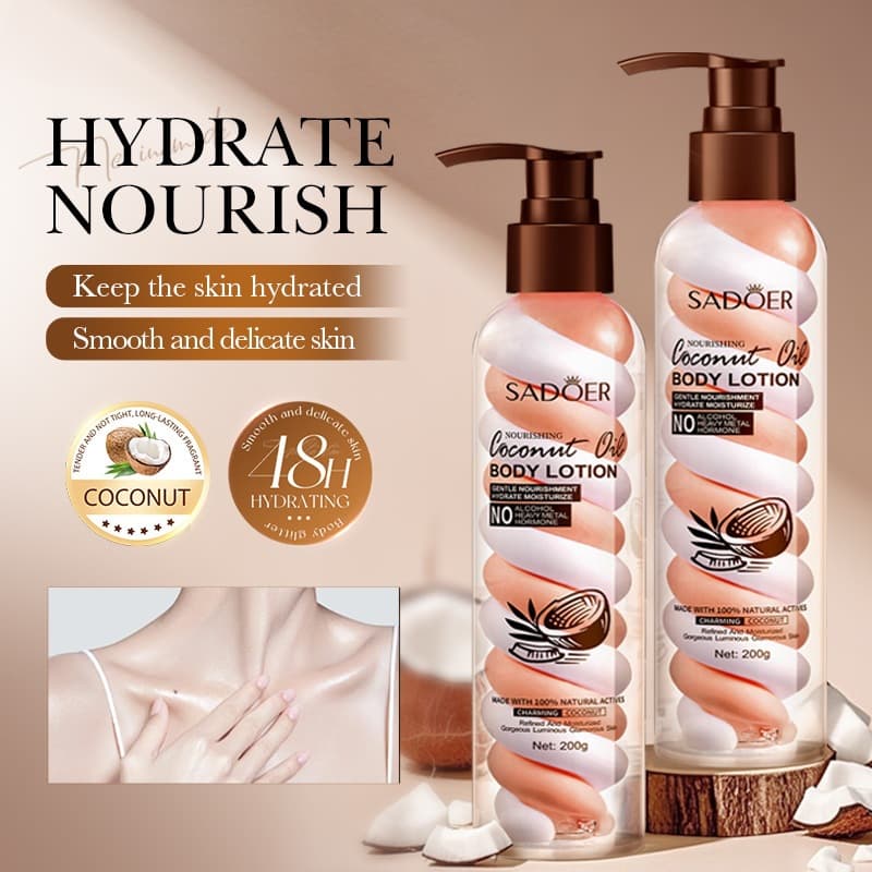 SADOER Coconut Nourishing Marshmallow Body Lotion All English Packaging Moisturizing Lotion for Autumn and Winter Wholesale