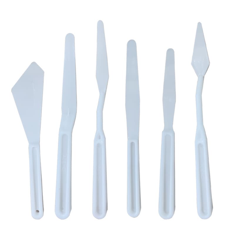 Paint mixing tools for students, plastic handle art scraper set, watercolor, acrylic, gouache, and oil painting palette knife