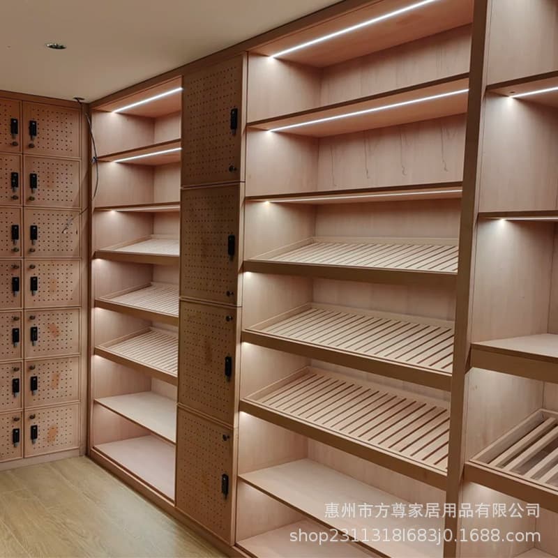 Custom-made Spanish and Peruvian cedar wood temperature and humidity constant temperature cigar cabinets and glass cigar cabinets - source factory.