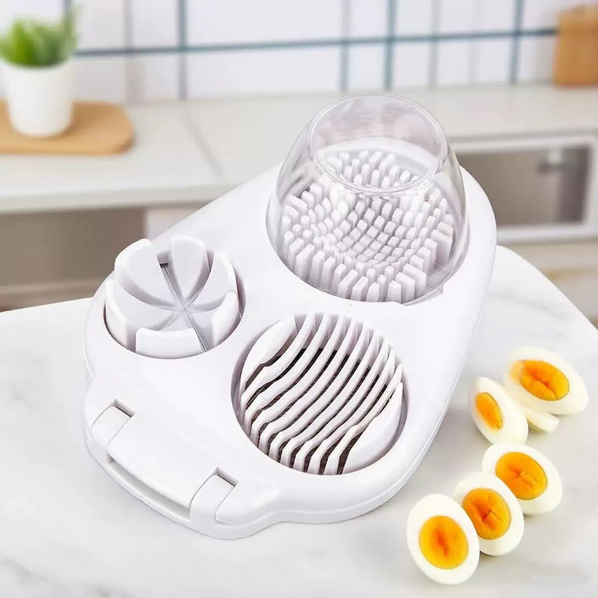 Cross-Border Hot-Selling Multifunctional Three-In-One Egg Slicer Household Egg Cutting Tool Egg Slicer Fancy Egg Slicer