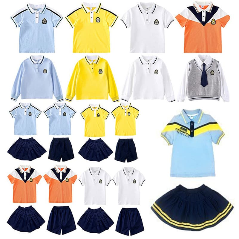 T-Shirt Matching Set Kindergarten Uniform Summer Children's Performance Wear Primary School Class Uniform Short Sleeve Shirt
