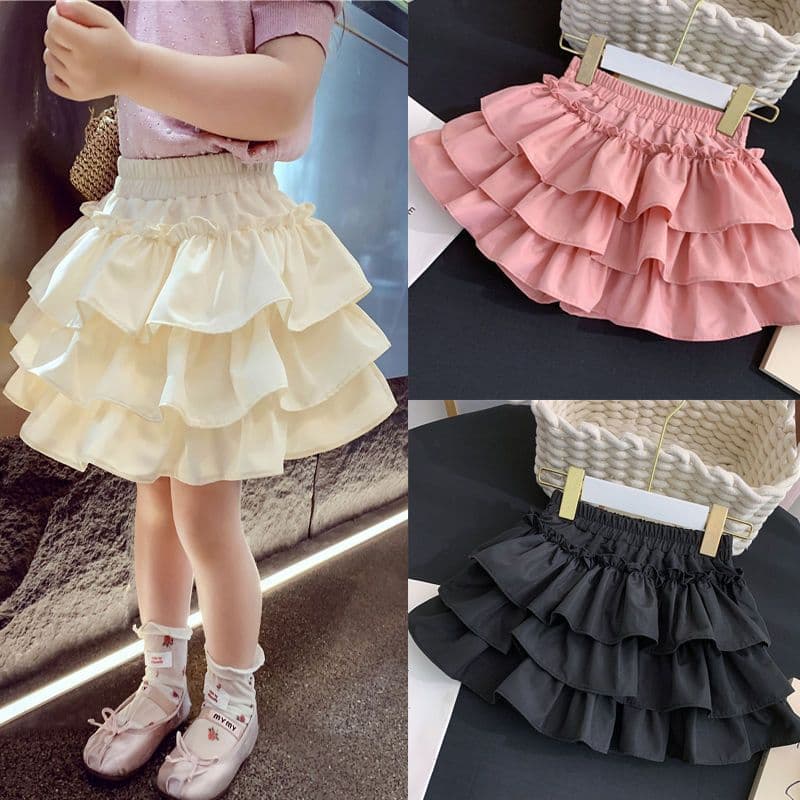 Children's White Pleated Skirt Half-length Bouncy Princess Style Summer New Fashion Girls' Clothing Toddler Kids' Apparel