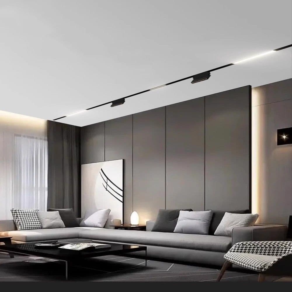 Embedded Magnetic Track Lights Pre-embedded Recessed Hidden Mainless Lighting Living Room Home Use Frameless Linear Lights for Hallways
