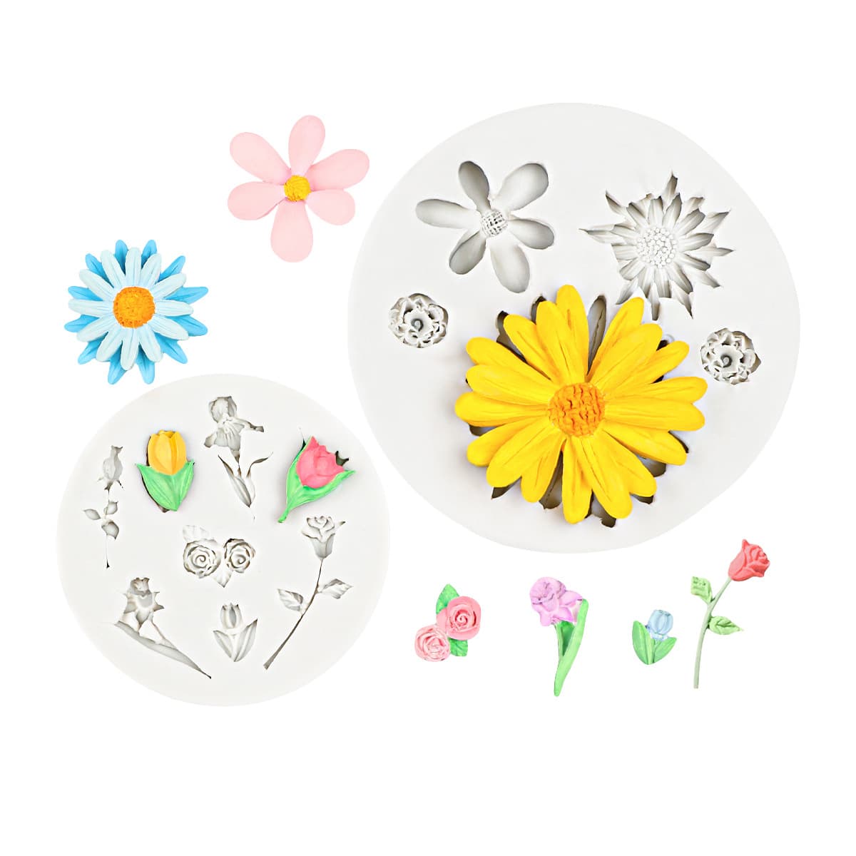 New Daisy Camellia Small Chrysanthemum Cake Decoration Silicone Mold for Fondant Chocolate Polymer Clay Resin Mold