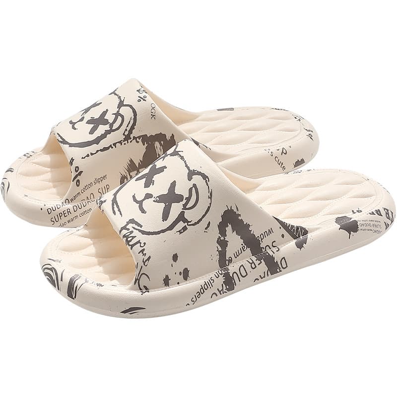 Bathroom Slippers for Women Summer Large Size Men's Cartoon Indoor Home Wear Massage Anti-Slip Casual Slippers Men's Summer