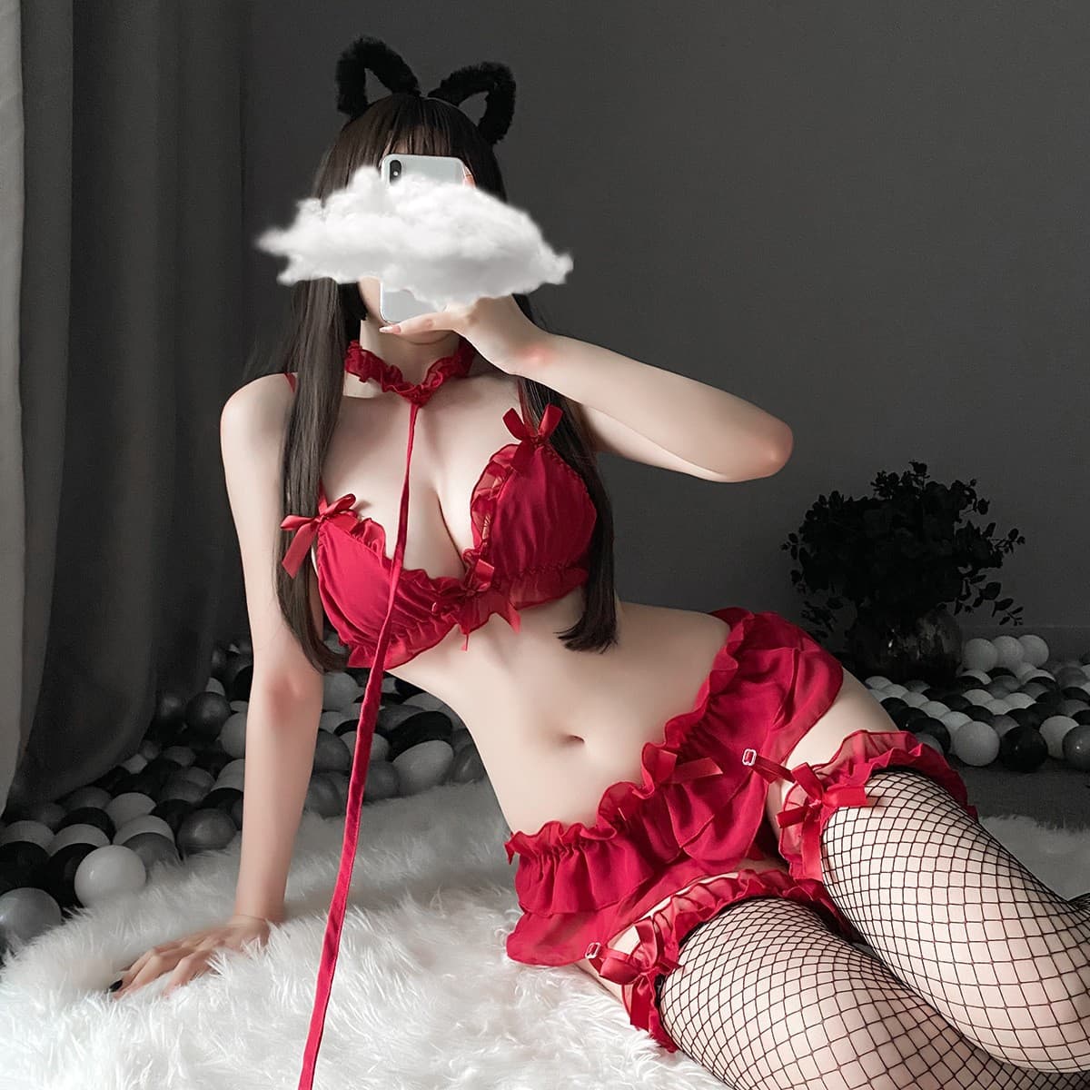 Extreme Temptation Sexy Maid Chiffon Lingerie Split Cute Slave Flirting Suit Pure Desire Uniform