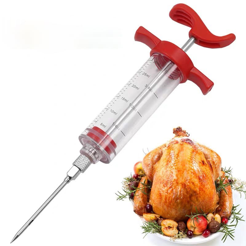 Food Marinade Injector BBQ Brine Turkey Needle Seasoning Tool for Steak Roast Sauce