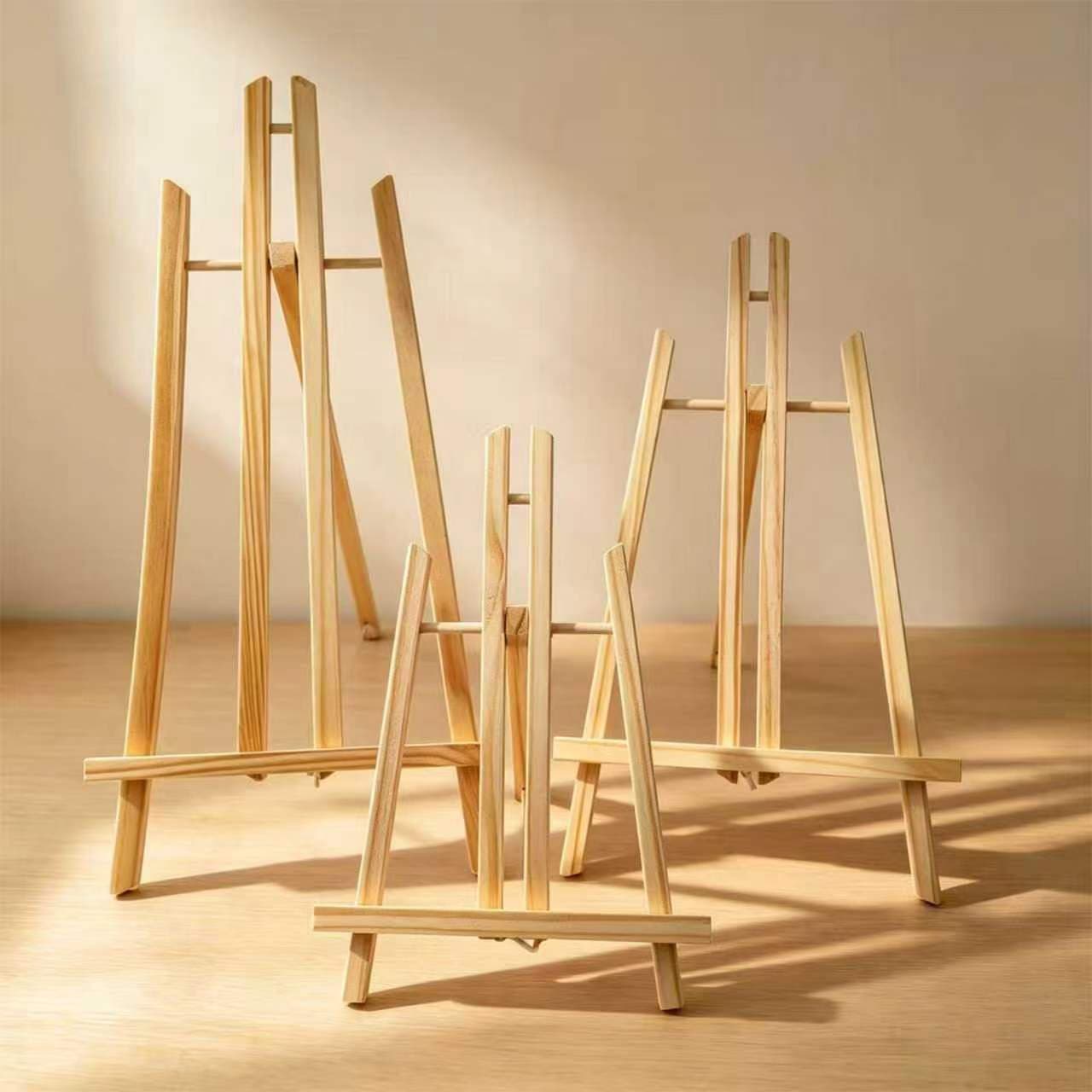 Trapezoid Wooden Easel Tabletop Folding Drawing Board Stand Desktop Oil Painting Display Rack Pine Wood Support Wholesale