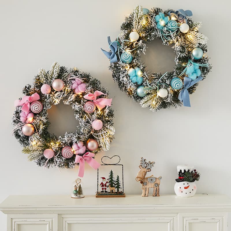 Christmas Wreath Decor for Home Atmosphere, Tree and Window Hanging Ornaments, Festive Wreath