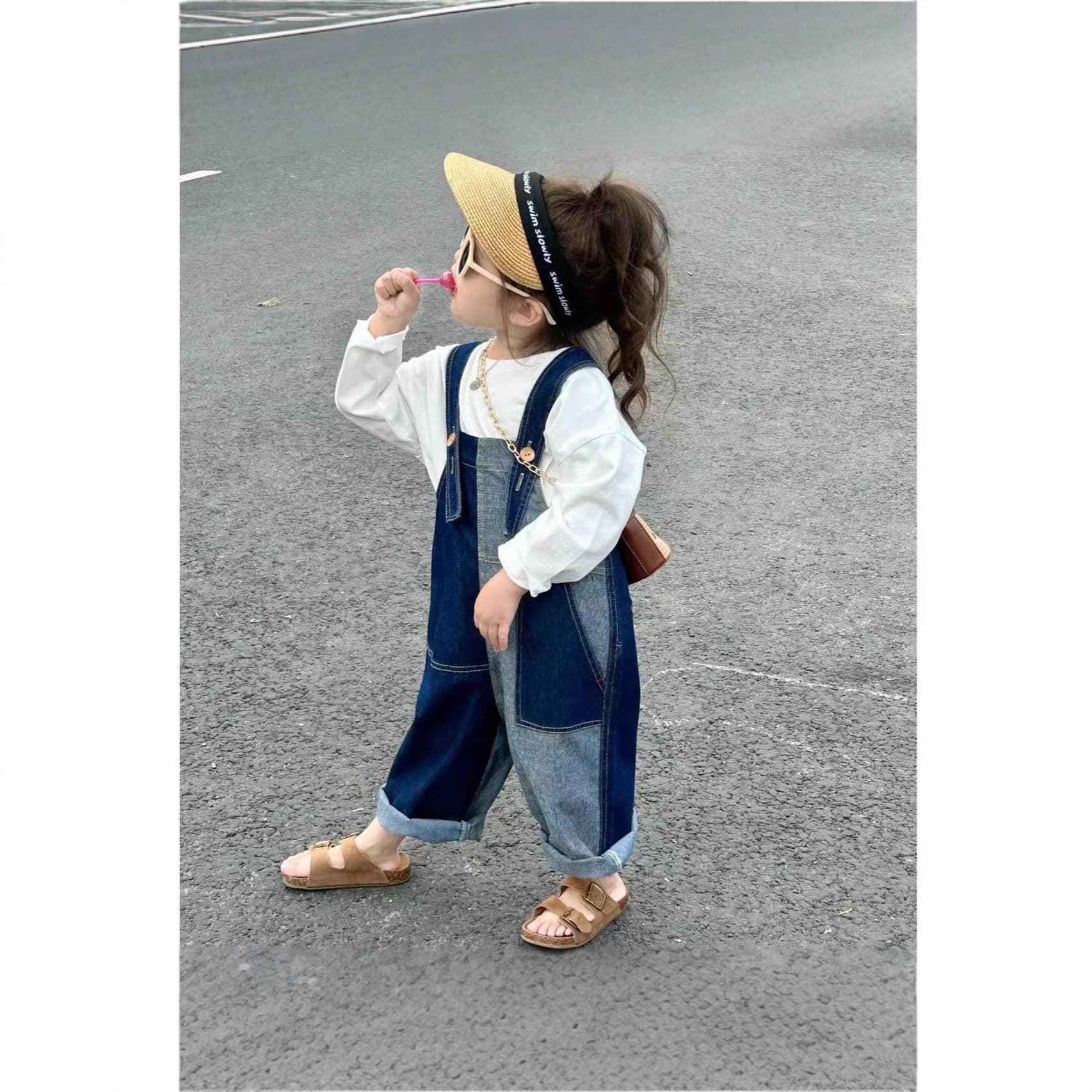 New 2025 Soft Denim Bib Overalls for Baby Boys and Girls, Loose and Comfortable, Stylish and Trendy