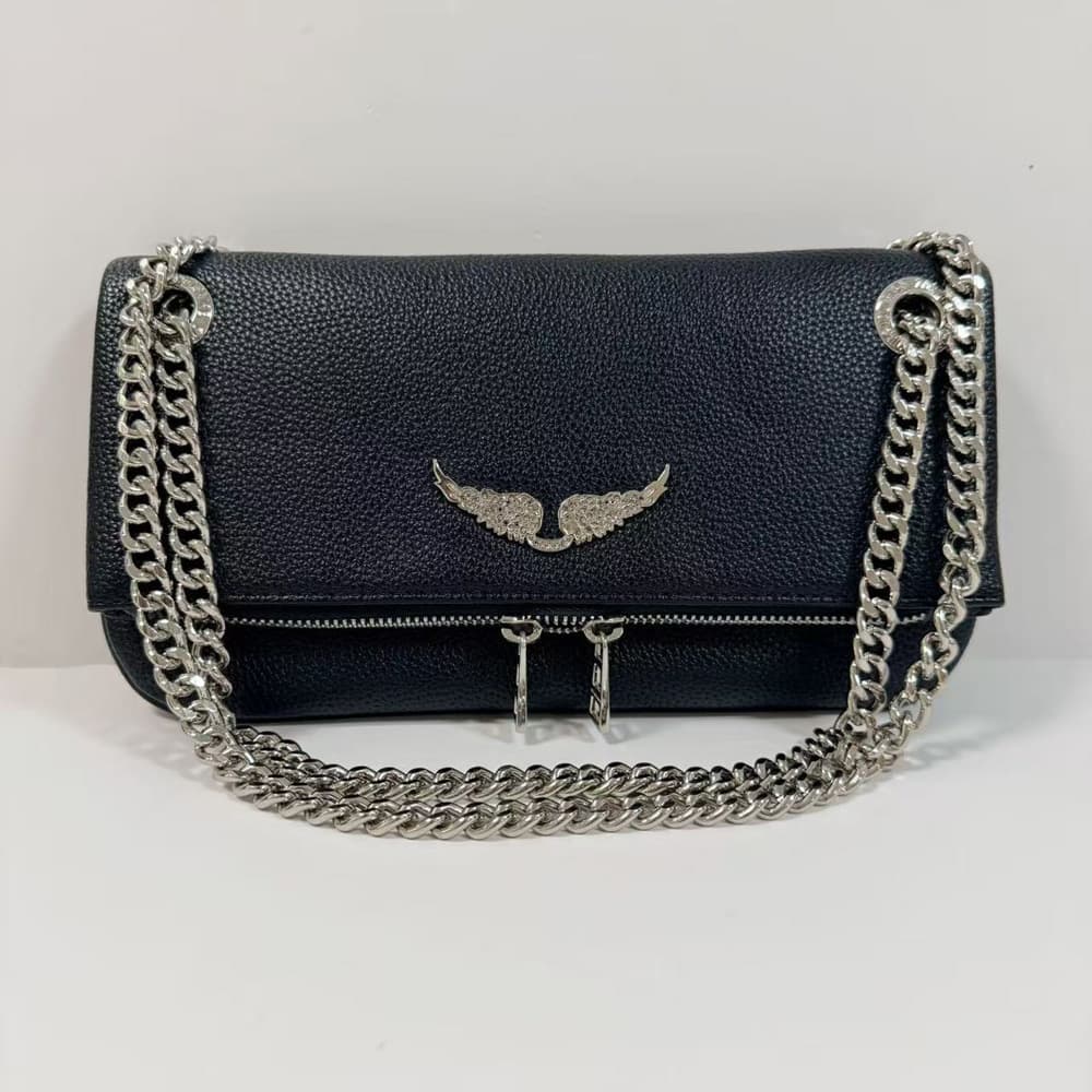 2026 New Fashion Women's Crossbody Bag Black PU Vintage Shoulder Bag Luxury Design Casual Ladies Envelope Bag