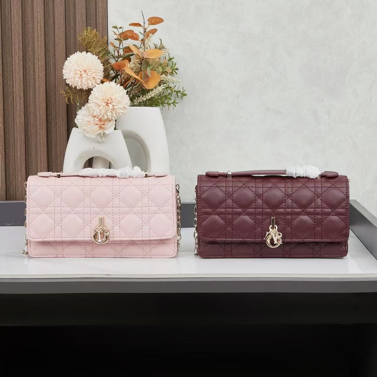 2024 Summer New High-End Dior Crossbody Bag Classic Quilted Chain Bag Single Shoulder Crossbody Small Square Women's Bag
