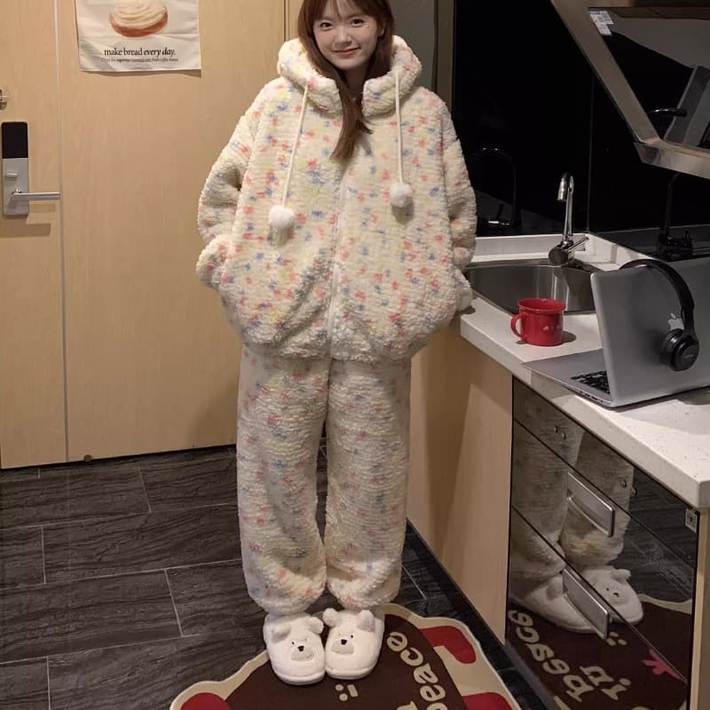 2026 New Autumn/Winter Coral Fleece Pajamas for Women, Thickened and Lined Long Robe, Plush Homewear Set