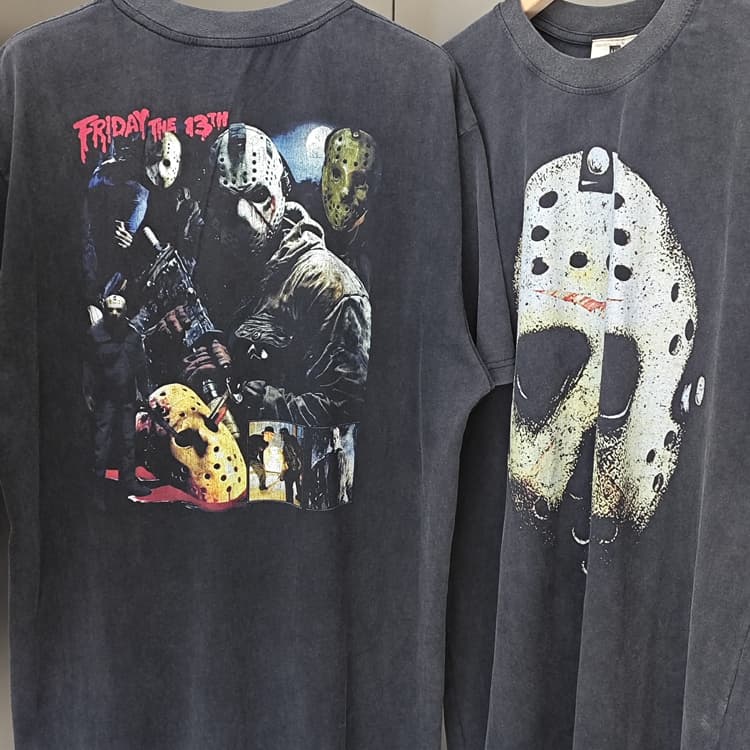 Saint Mask Killer Direct Injection American-style High Street Vintage Washed Vintage Dressed VTG Short-sleeved T-shirt Trendy for Men and Women