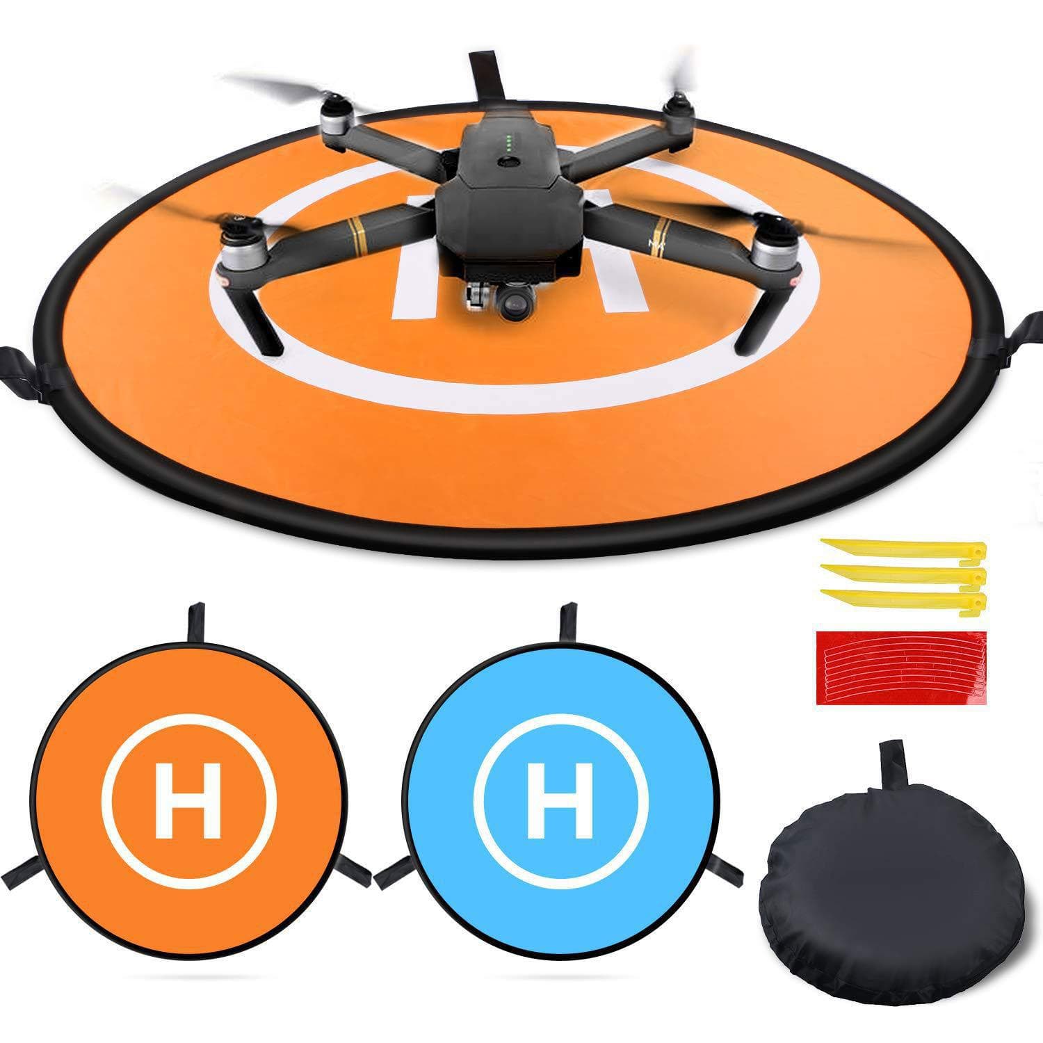 Outdoor grass coordinate landing mat, 55cm drone landing pad, 75cm portable foldable landing mat.
