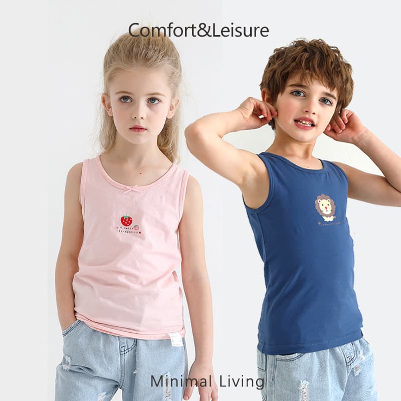 Children's Cotton Summer Tank Top 3-Piece Gift Box Set, Baby Tank Top for Boys and Girls, Manufacturer Direct