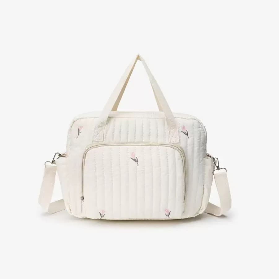 Korean INS Style New Large Capacity Single Shoulder Diaper Bag Lightweight Quilted Portable Mom Bag