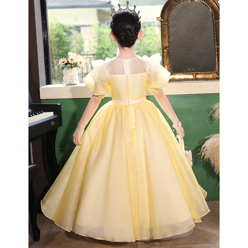 Premium Girls' Formal Dress Summer Kids Birthday Party Flower Girl Wedding Princess Dress Piano Performance Host