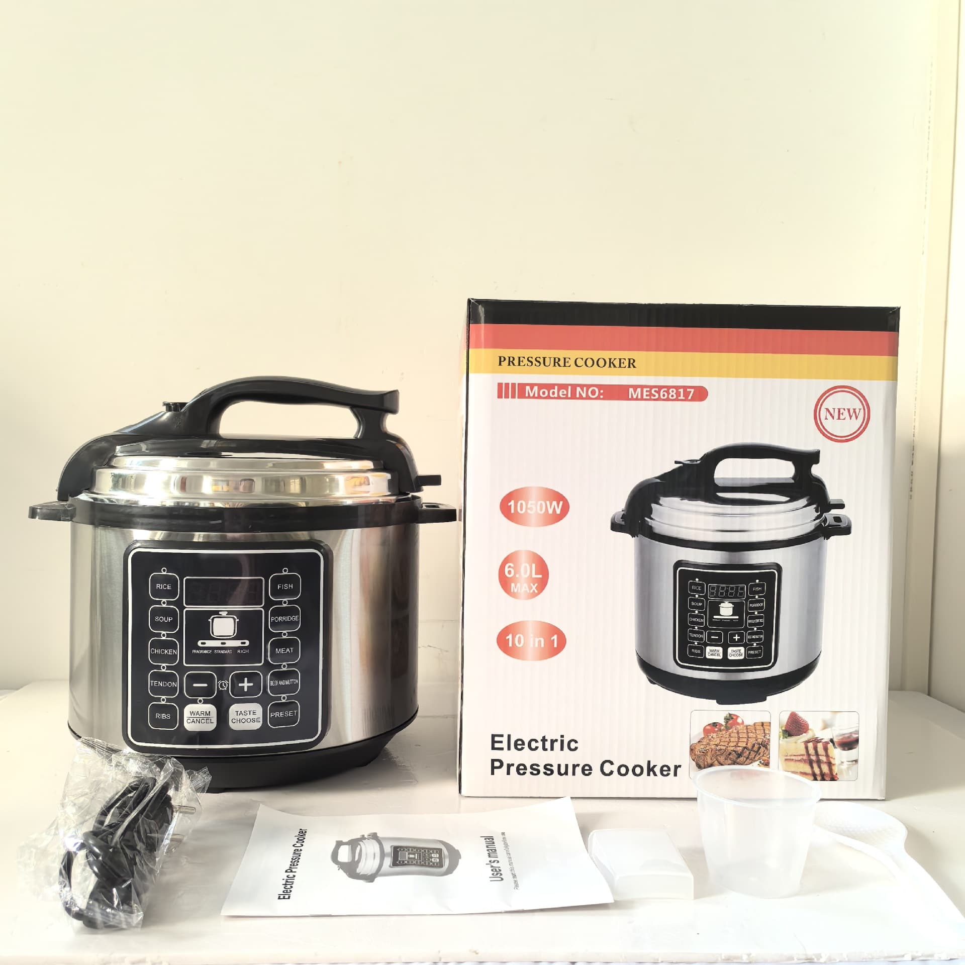 Multifunctional pressure cooker English rice cooker household wholesale 6L large capacity non-stick pot foreign trade cross-border European regulations