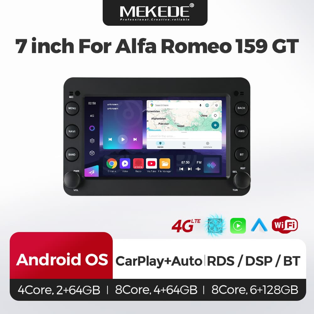 For 7 inch Alfa Romeo 159 GT Android Smart Navigation System