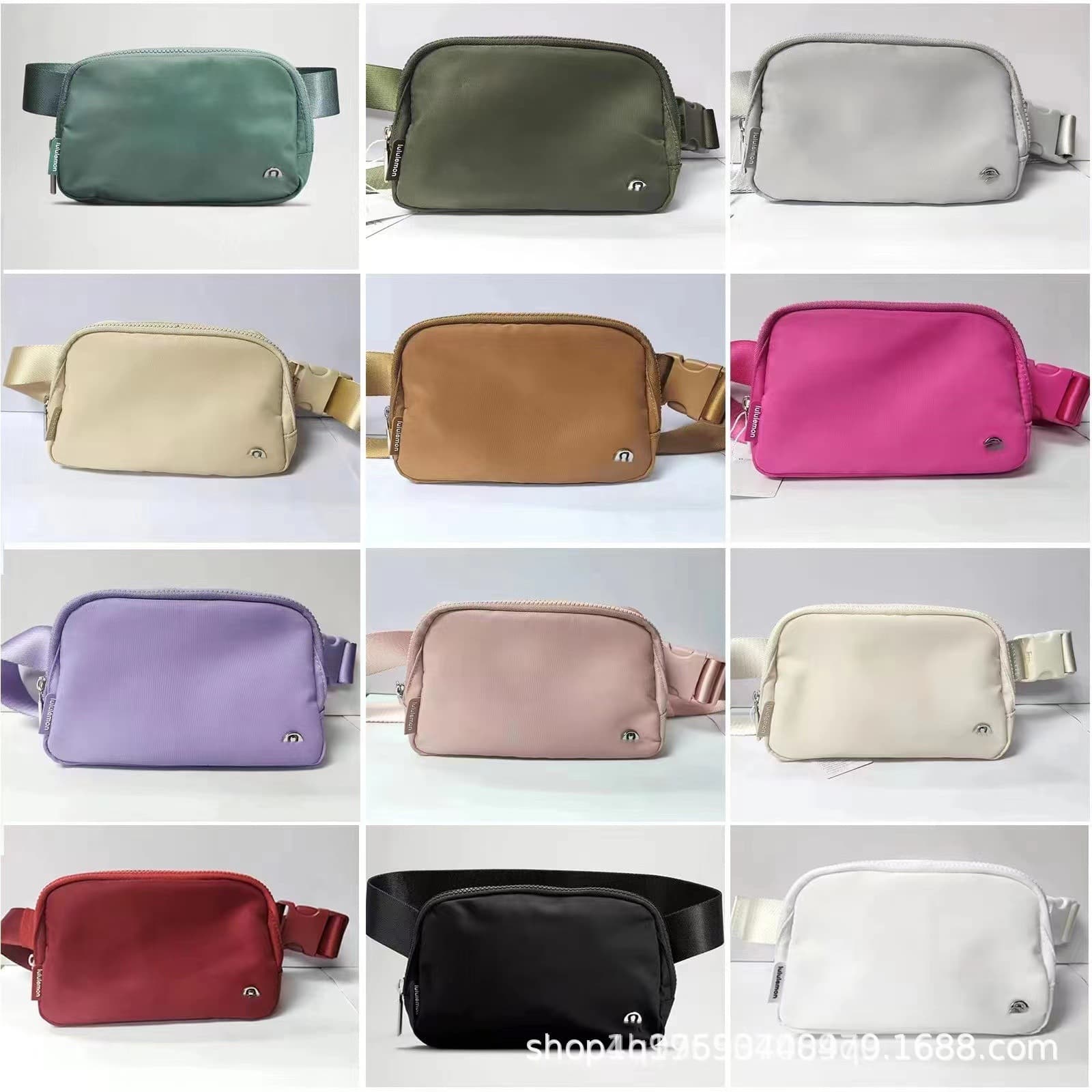 Lulu Sports Waist Pack Metal Logo Multi-Functional Waist Pack Outdoor Running Waist Pack Phone Storage Crossbody Bag
