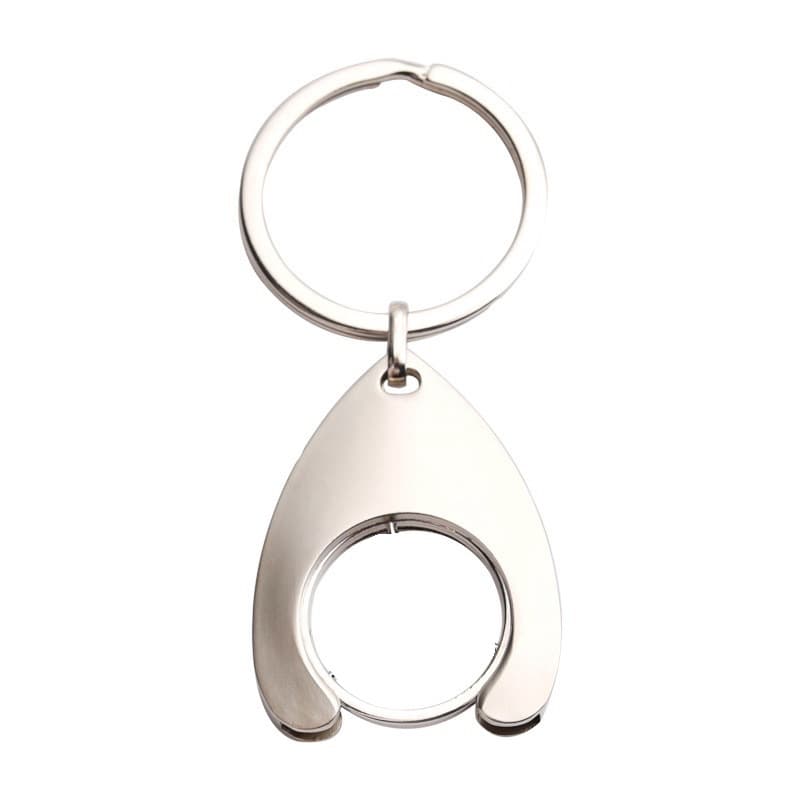 Zinc alloy coin keychain Euro metal coin keychain drop-shaped metal coin keychain can be laser UV painted
