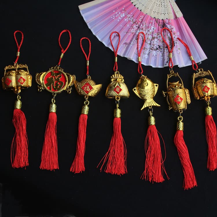 Housewarming decorations, festive New Year's ornaments, gilded plastic plant, ingot, copper coin bonsai, small gold ornaments
