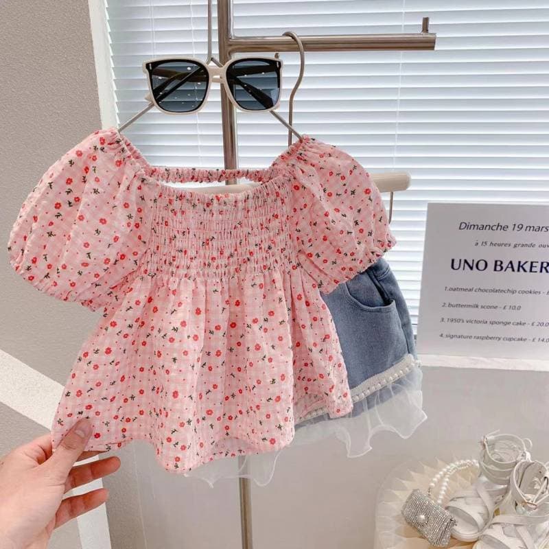 Girls Short-Sleeved Shirt Dress 2025 Summer New Style Baby Girl Tops Korean Style Small and Medium Kidsren's Shirt Trendy