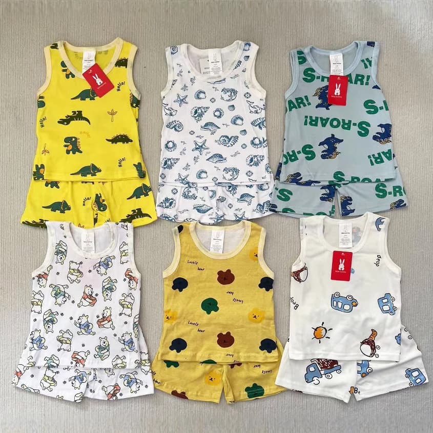 [Wholesale from 1 piece] Bebe sunrise Baby Vest Set Children's Summer 2-Piece singlet set