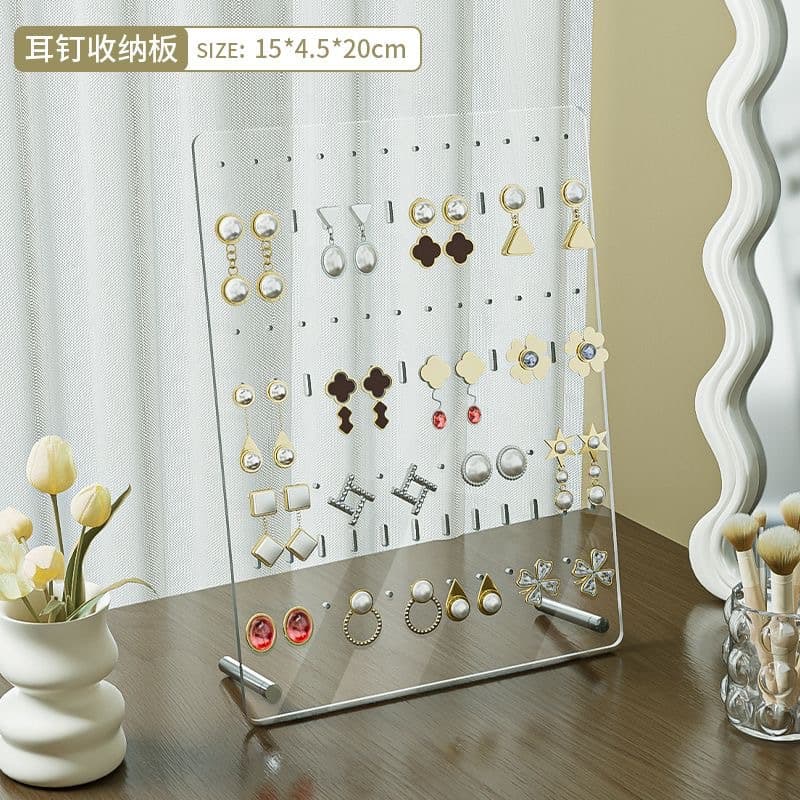 Xiaohongshu's same style transparent acrylic rectangular earrings and earrings display board ear bone nail storage rack jewelry