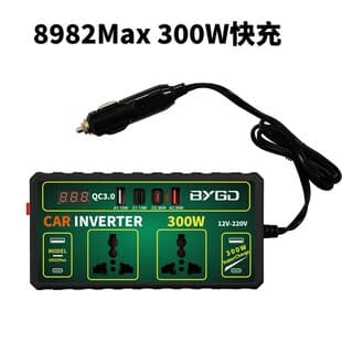300W Car Inverter 12V to 220V Car Power Strip Notebook USB Fast Charging with Type-C Port Inverter