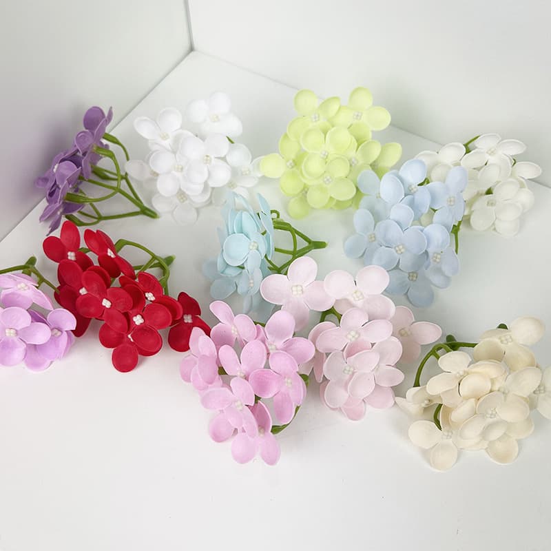 Korean-style Small Hydrangea Scented Soap Flower Bouquet, Artificial Flowers with Gift Box Accent, Soap Flower 9-Branch Small Petal Hydrangea