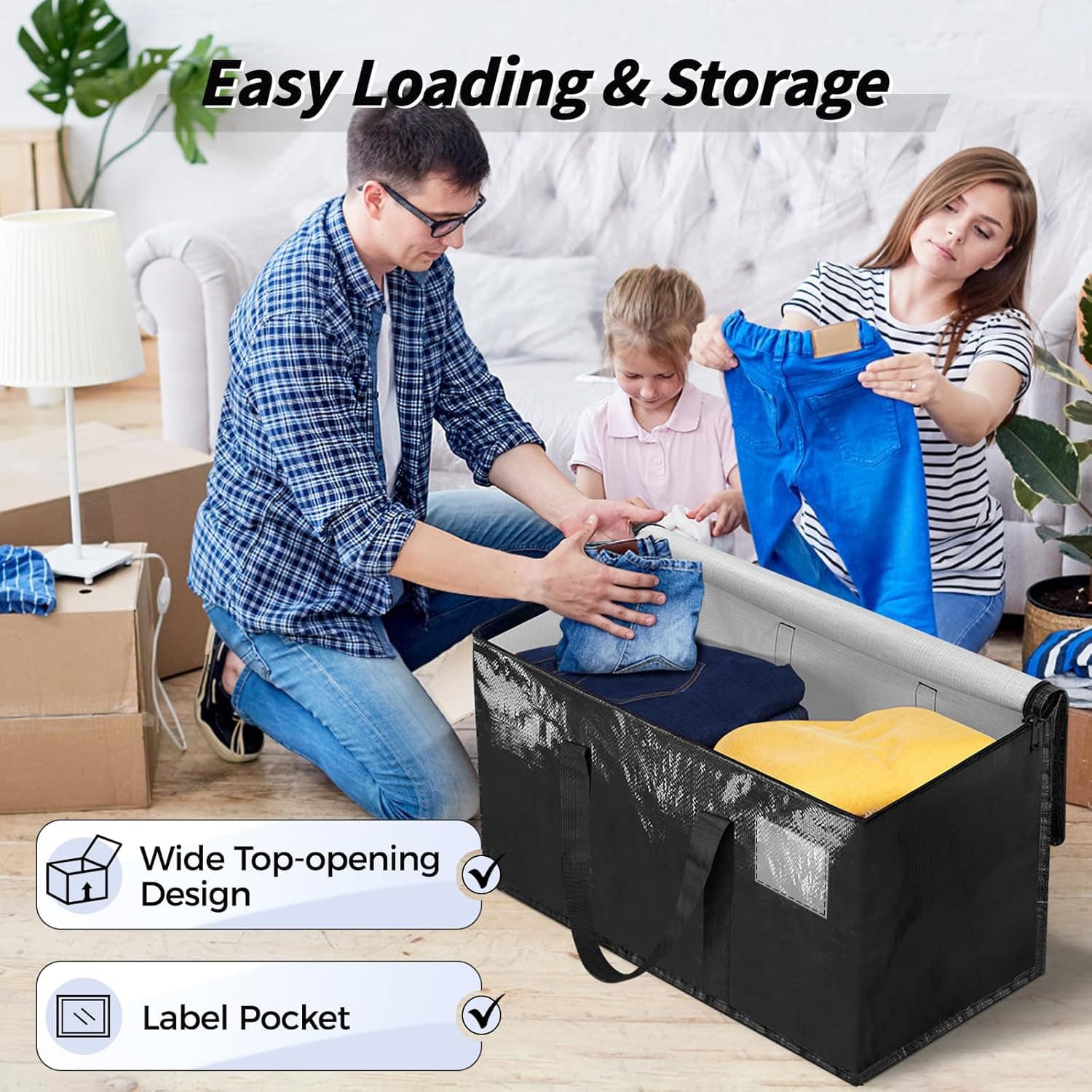 HomeHacks MovingBags Duty with Strong Zippers Storage Totes