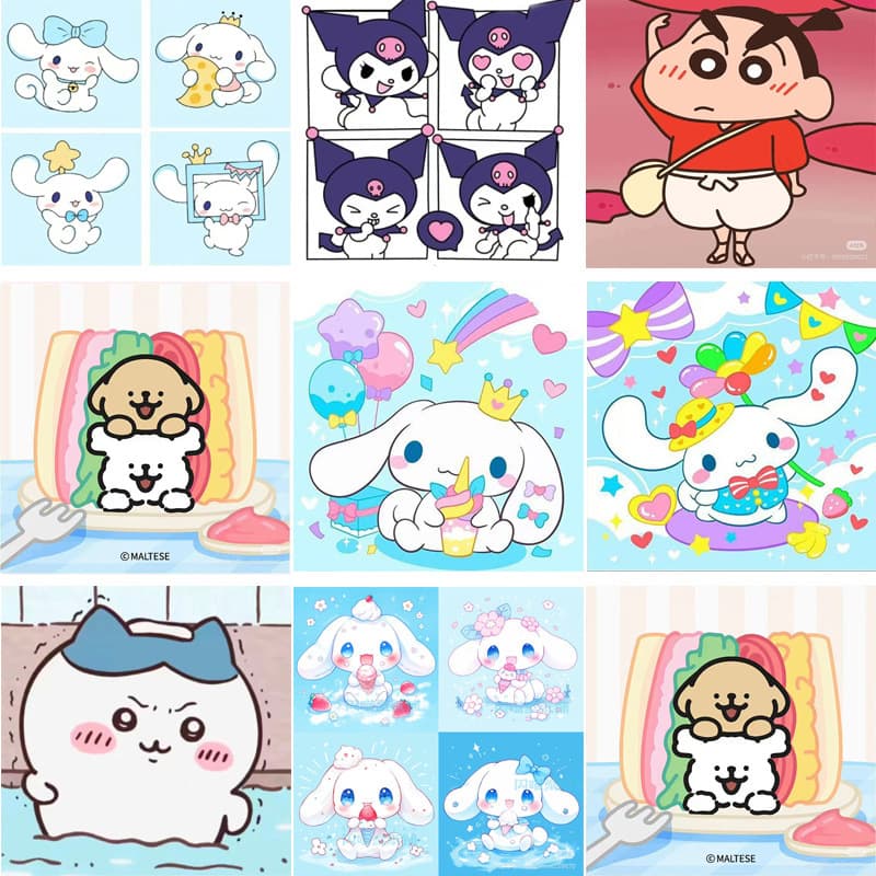 20*20 Stretched Frame Diamond Painting Children's Handmade DIY Crayon Shin-chan Cartoon Anime Toy Pearl Painting Wholesale Cross-border
